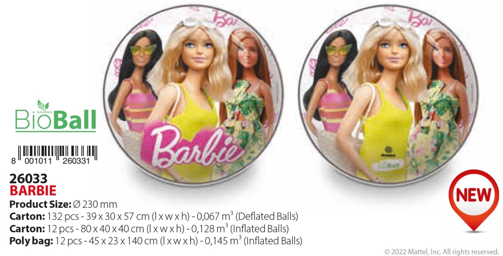 PALLONE BIO  DIAM.230 BARBIE