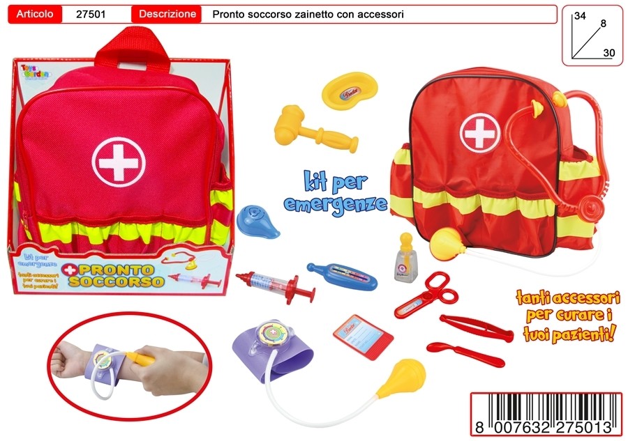 PRONTO SOCCORSO  ZAINETTO C/ACCESSORI 