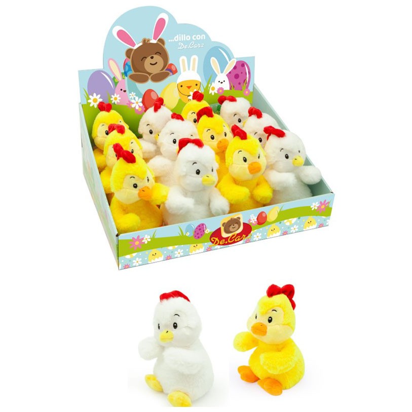 PS GALLINA CARTOON H17CM 2COL DISP20PZ