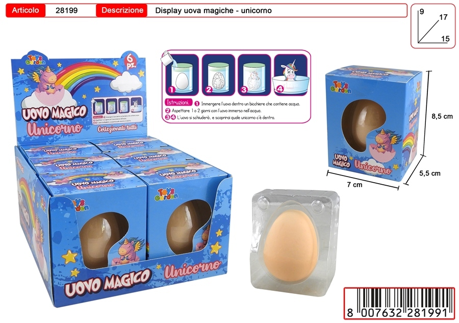 UNICORNO UOVO MAGICAL DISPLAY 6 PZ