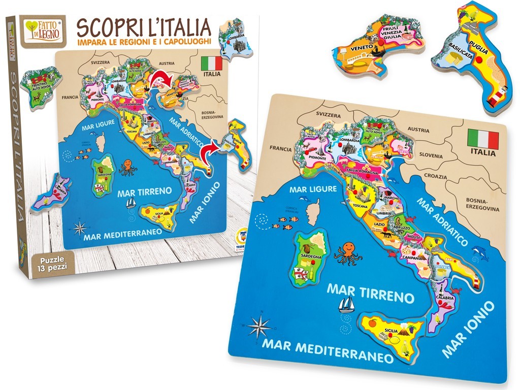 SCOPRI L'ITALIA PUZZLE IN LEGNO  