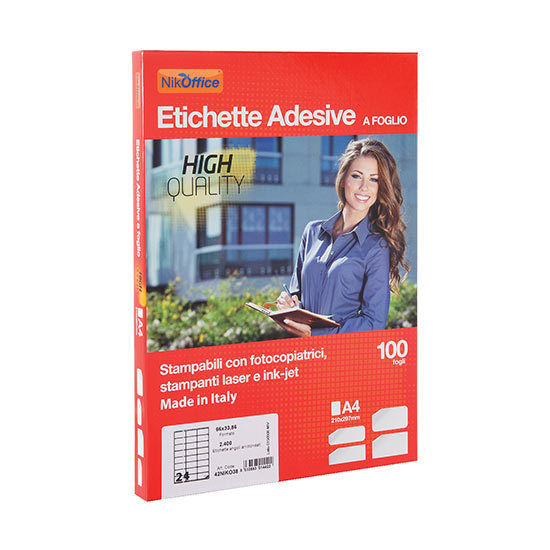 ETICHETTE ADESIVE A4 105X37 CF.100  