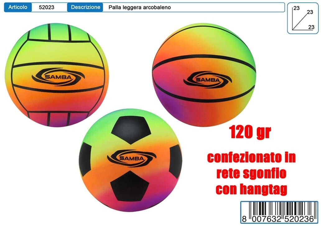 PALLA LEGGERA ARCOBALENO IN RETE SGONF