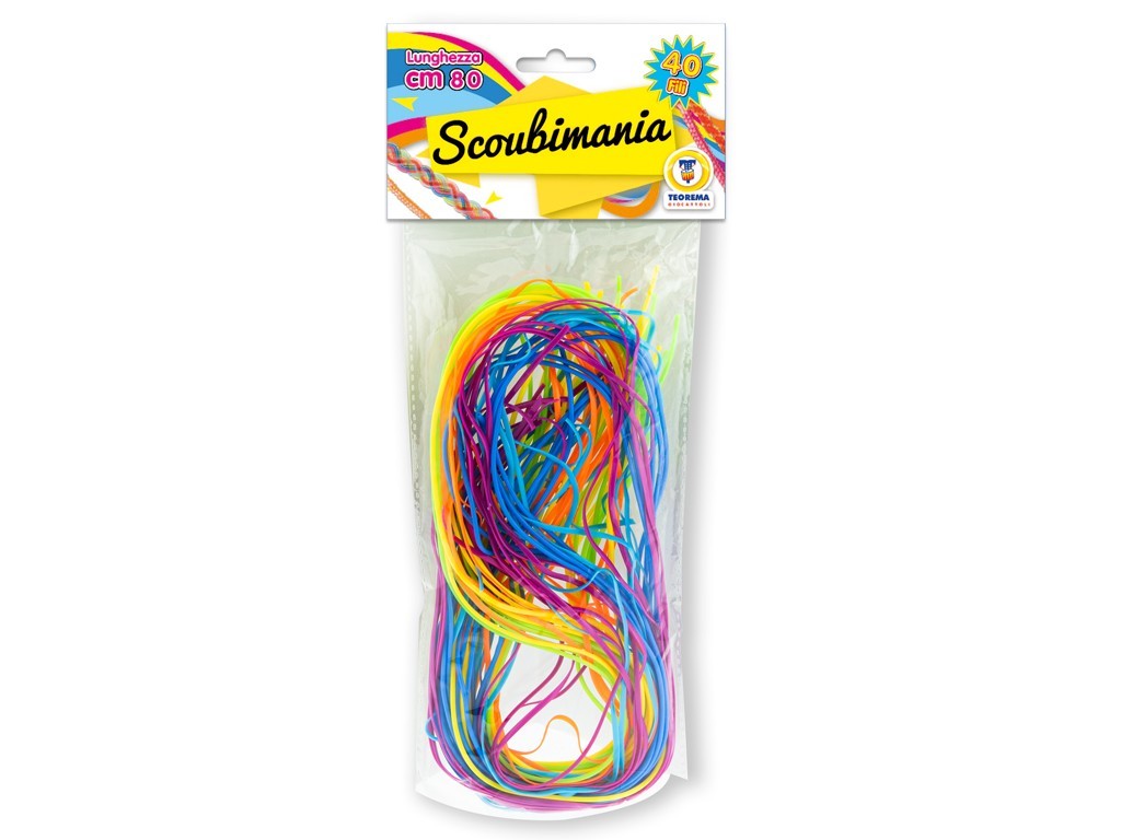 SCOUBIDOU MANIA 40 FILI 80 CM 8 COLOR   