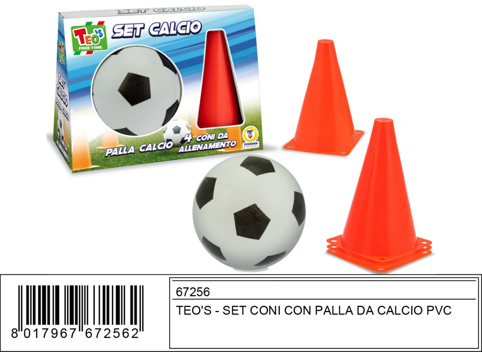 CARRELLO CONI CON PALLA DA CALCIO