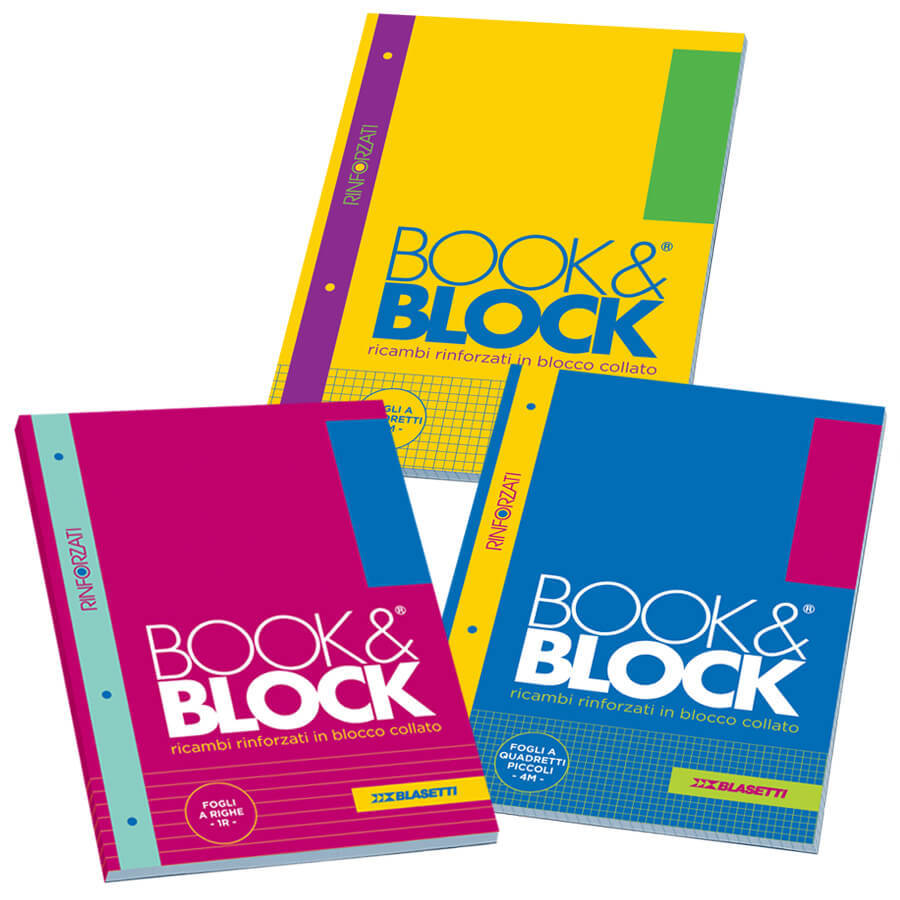 BOOK & BLOCK A4 RINFORZATI 40FF 1R