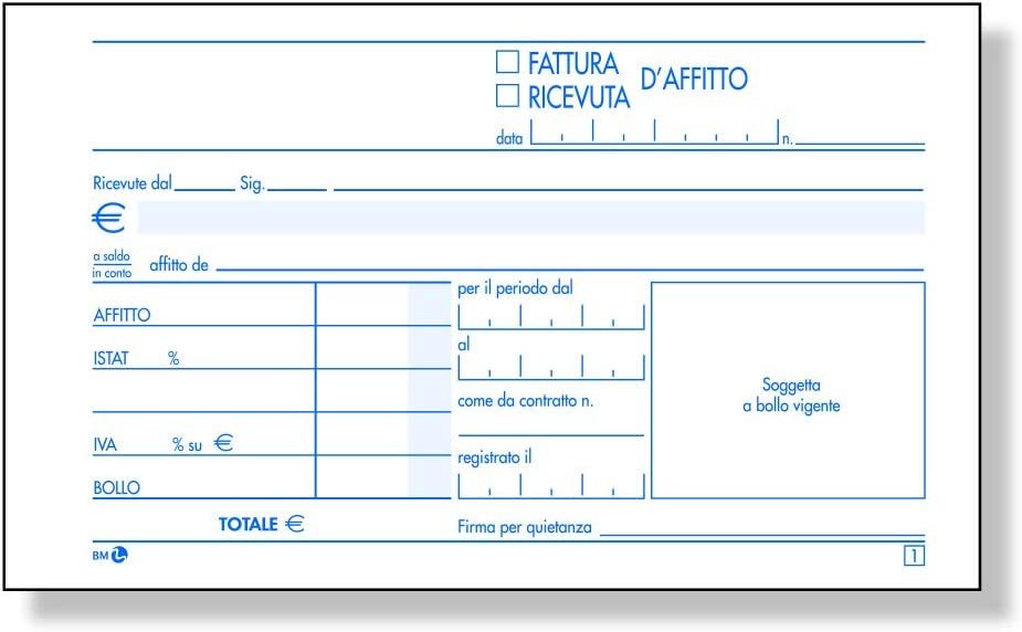 BLOCCO RICEVUTE AFFITTO 2C 10X17