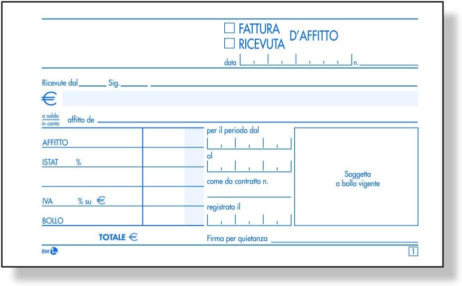 BLOCCO RICEVUTE AFFITTO 2C 10X17