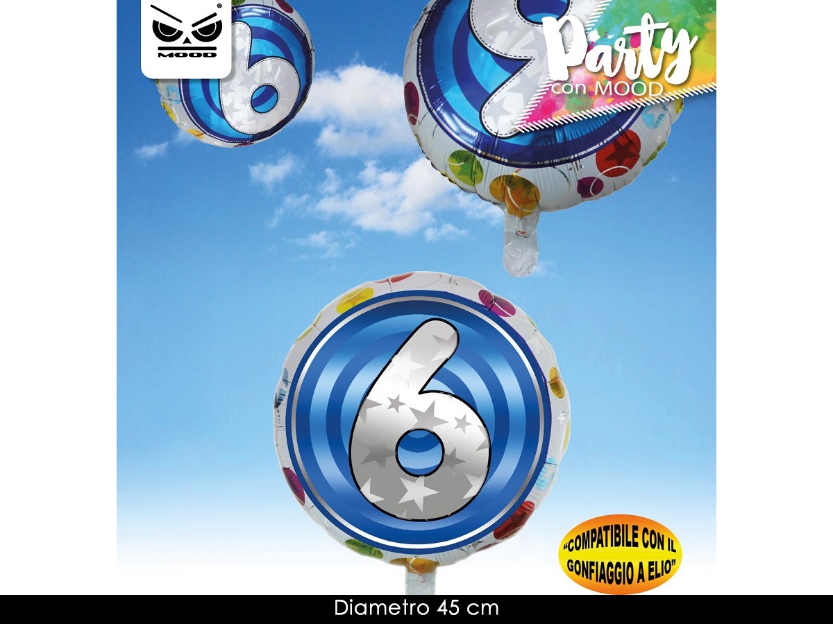 METAL BALOON NUMBER 6  ST3667