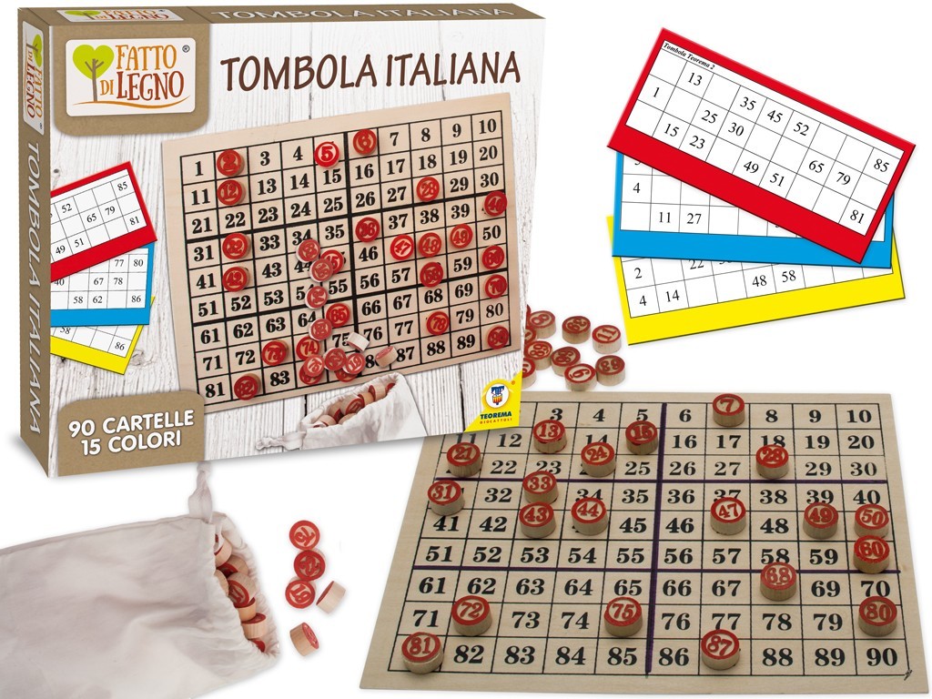 TOMBOLA ITALIANA  IN LEGNO 90 