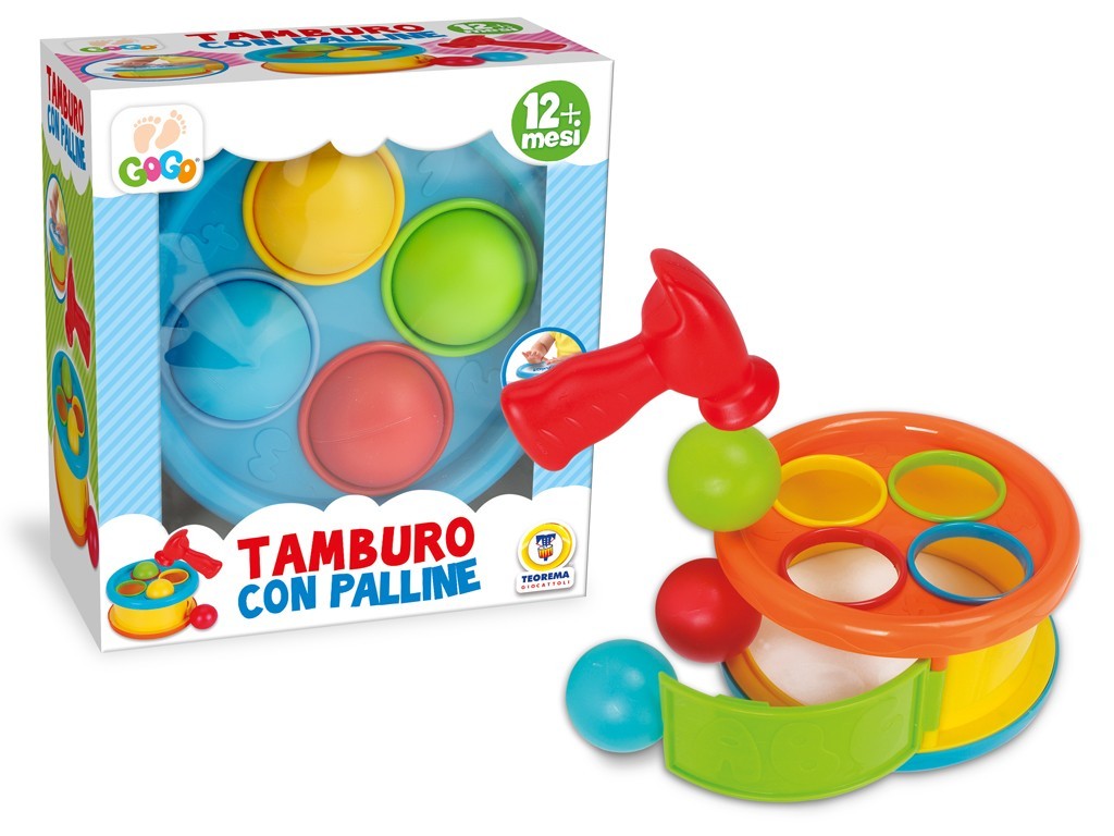 TAMBURO CON PALLINE E MARTELLO